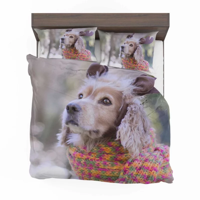 Cocker Spaniel Furry Bokeh Stance Bedding Set 1