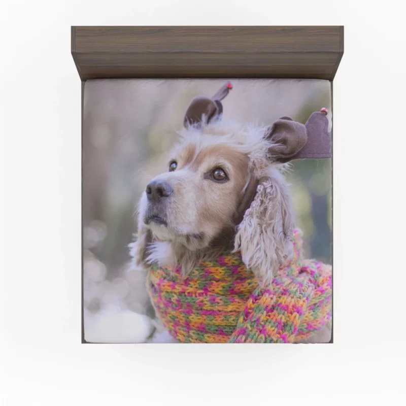 Cocker Spaniel Furry Bokeh Stance Fitted Sheet 1