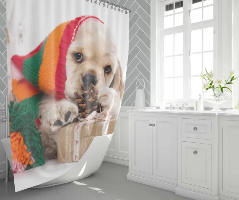 Cocker Spaniel Pup Endearing Fuzzball Shower Curtain 1