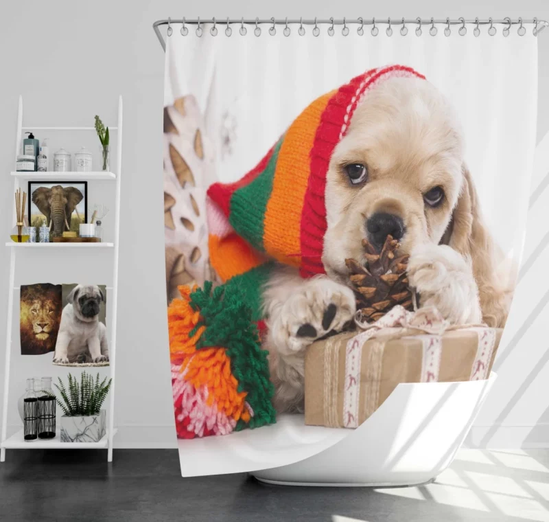 Cocker Spaniel Pup Endearing Fuzzball Shower Curtain