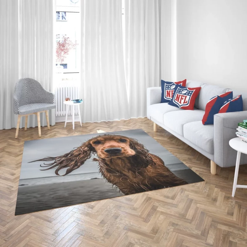 Cocker Spaniel on Sandy Beach Furry Play Rug 2