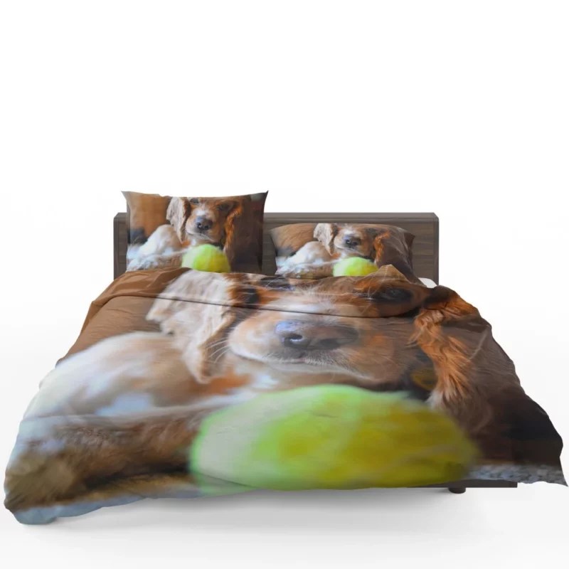 Cocker Spaniel with Tennis Ball Furry Play Bedding Set