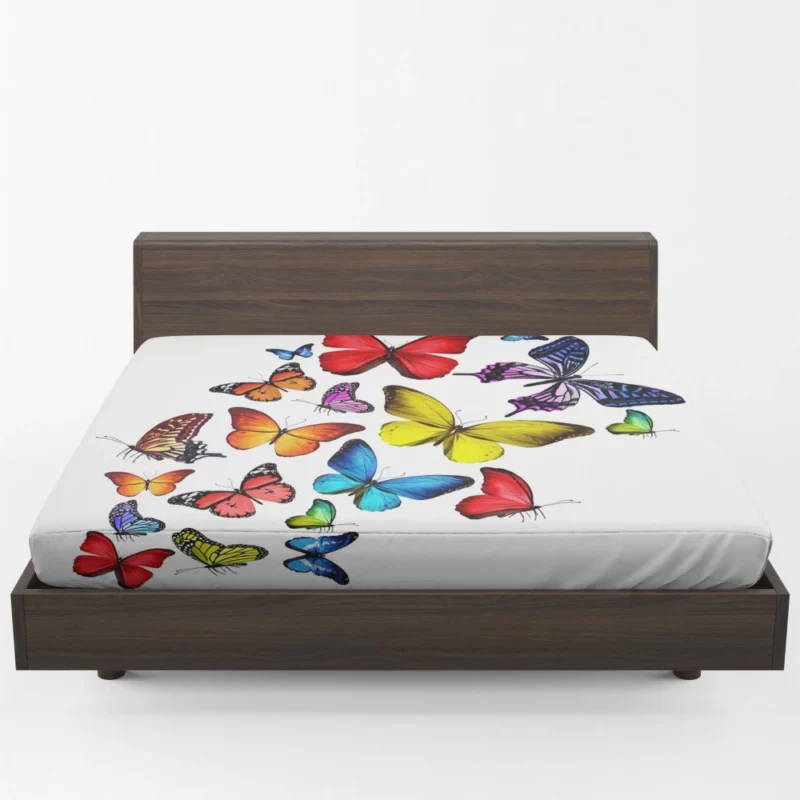 Colorful Butterfly Artistic Dance Fitted Sheet