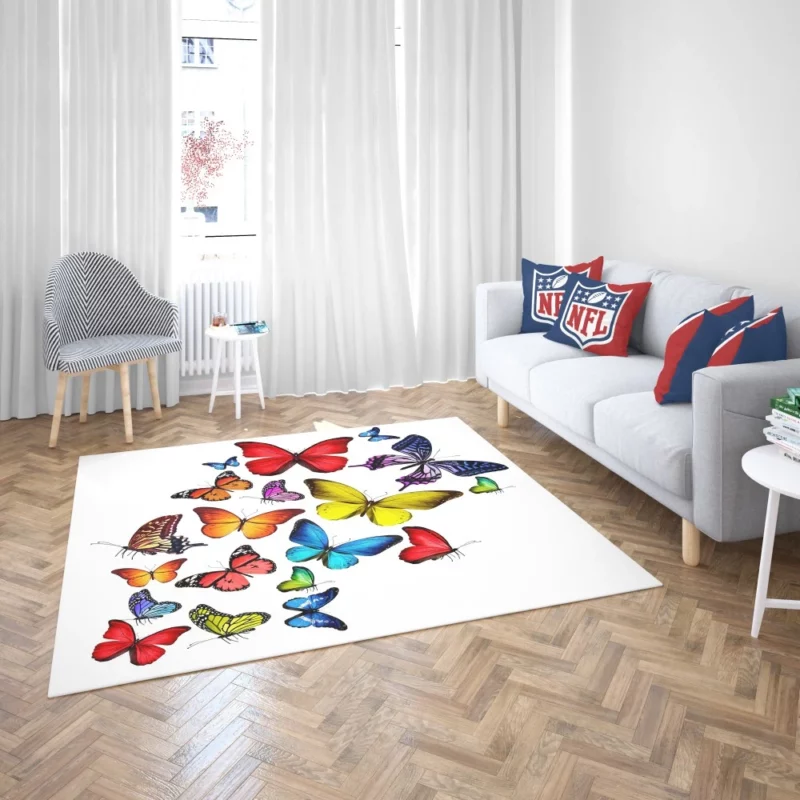 Colorful Butterfly Artistic Dance Rug 2