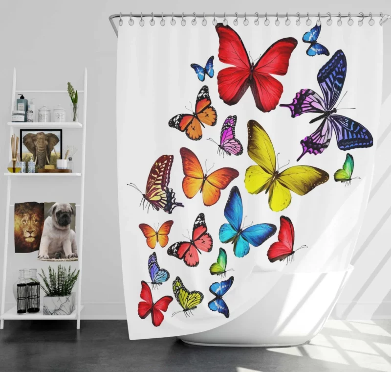 Colorful Butterfly Artistic Dance Shower Curtain