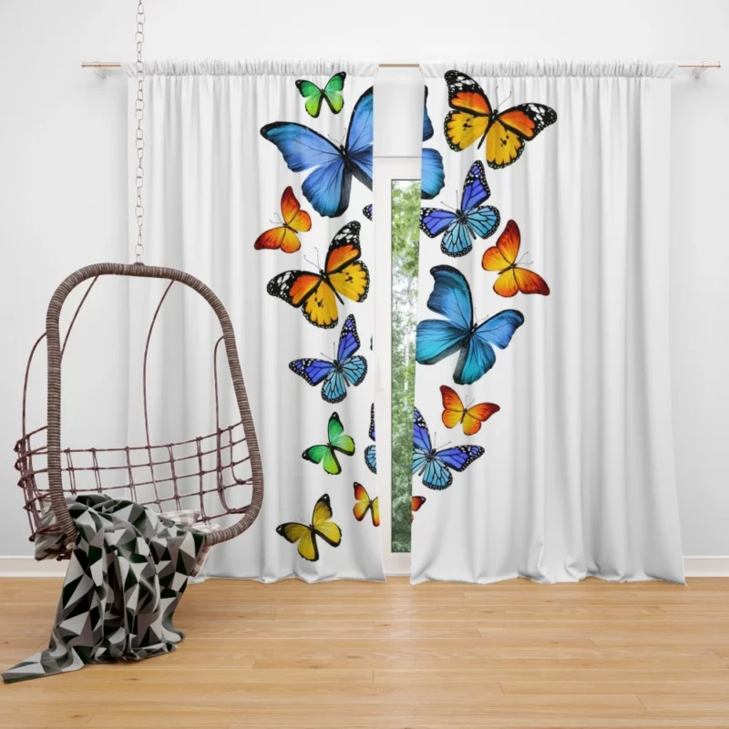 Colorful Butterfly Ethereal Beauty Curtain