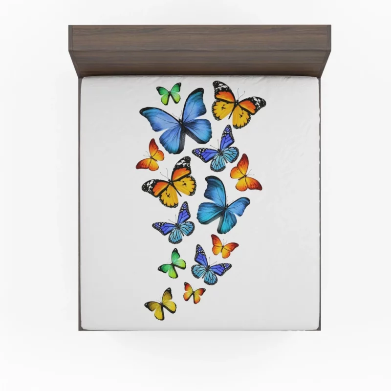 Colorful Butterfly Ethereal Beauty Fitted Sheet 1