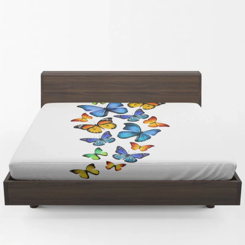 Colorful Butterfly Ethereal Beauty Fitted Sheet