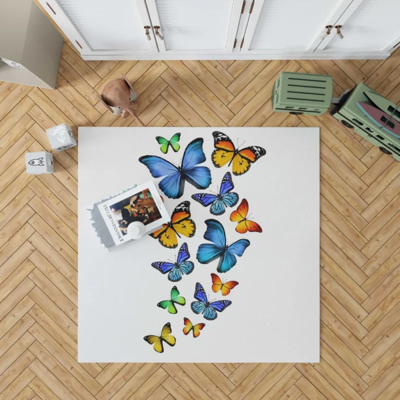 Colorful Butterfly Ethereal Beauty Rug