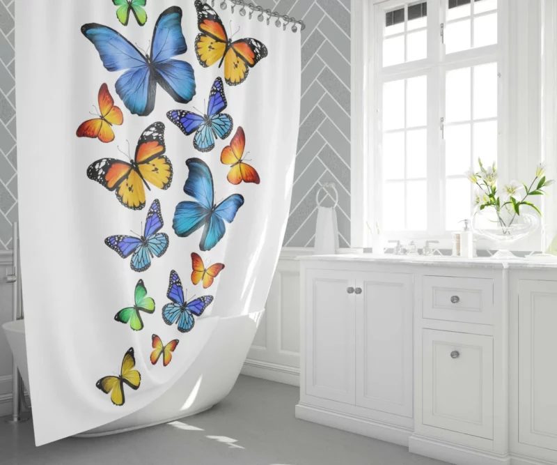 Colorful Butterfly Ethereal Beauty Shower Curtain 1