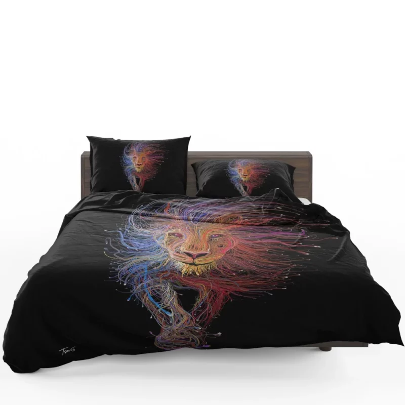 Colorful Lion Mythic Aura Bedding Set