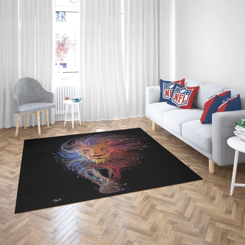 Colorful Lion Mythic Aura Rug 2