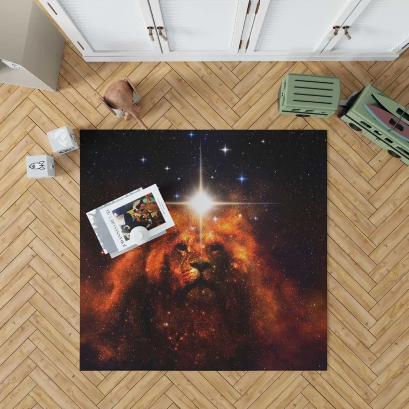 Cosmic Lion Stellar Majesty Rug