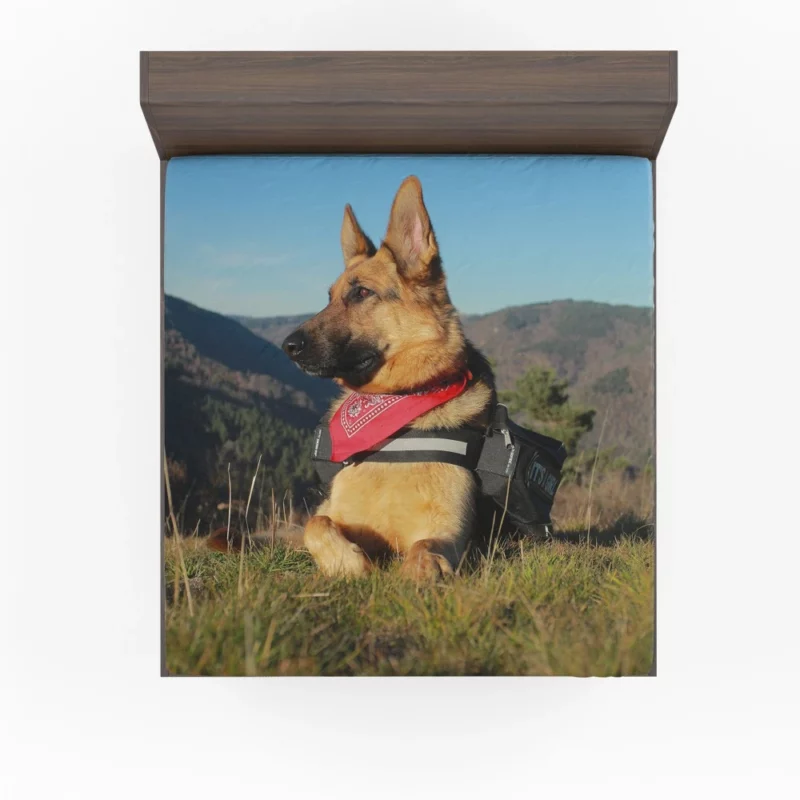 Countryside German Shepherd Rustic Charm Fitted Sheet 1