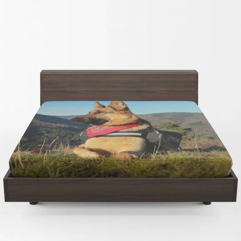 Countryside German Shepherd Rustic Charm Fitted Sheet