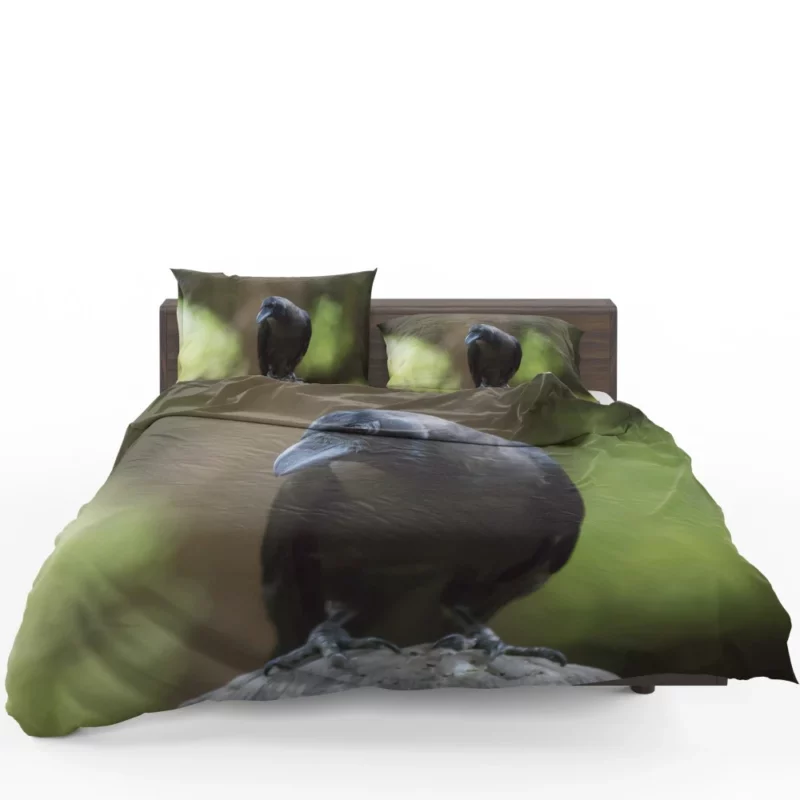 Crow Inquisitive Gaze Avian Watch Bedding Set