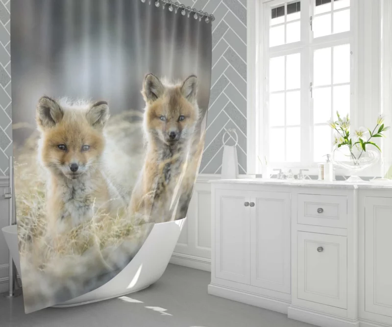 Curious Wilderness Charm Fox Cub Wonder Shower Curtain 1