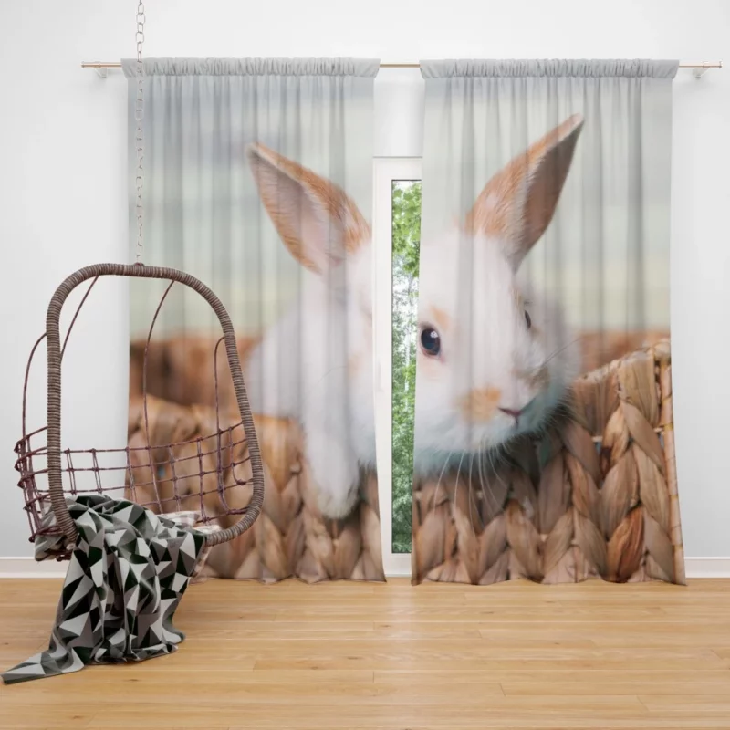 Cute Baby Rabbit Innocent Charm Curtain