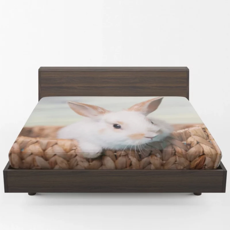 Cute Baby Rabbit Innocent Charm Fitted Sheet