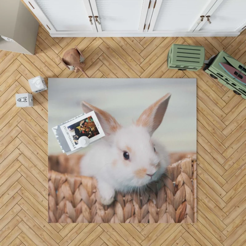 Cute Baby Rabbit Innocent Charm Rug