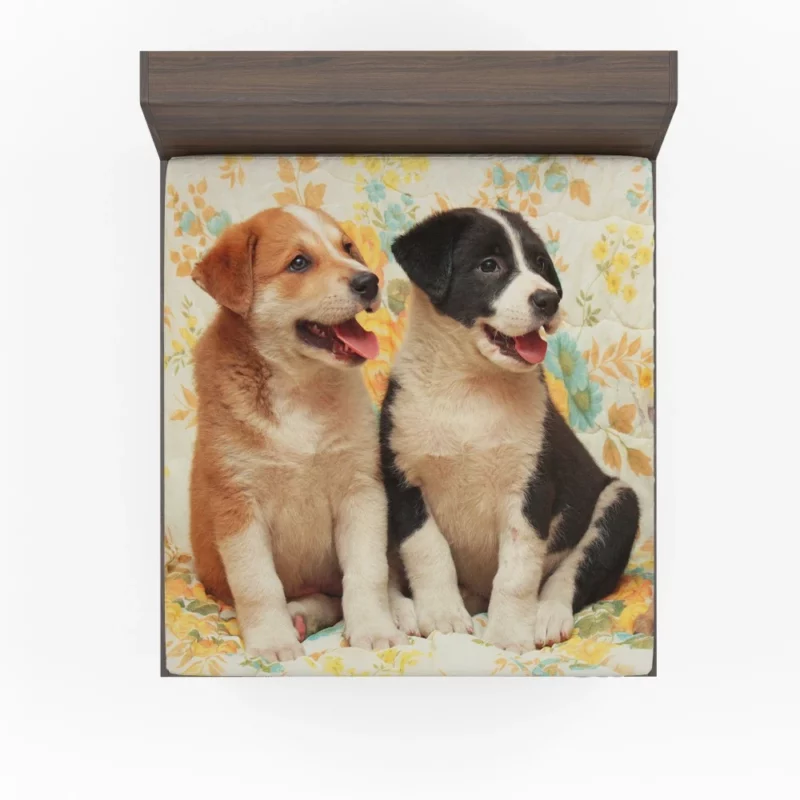 Cute Puppies Furry Joy Unleashed Fitted Sheet 1