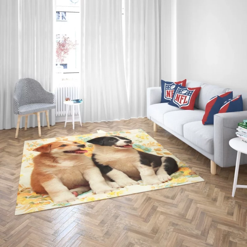 Cute Puppies Furry Joy Unleashed Rug 2