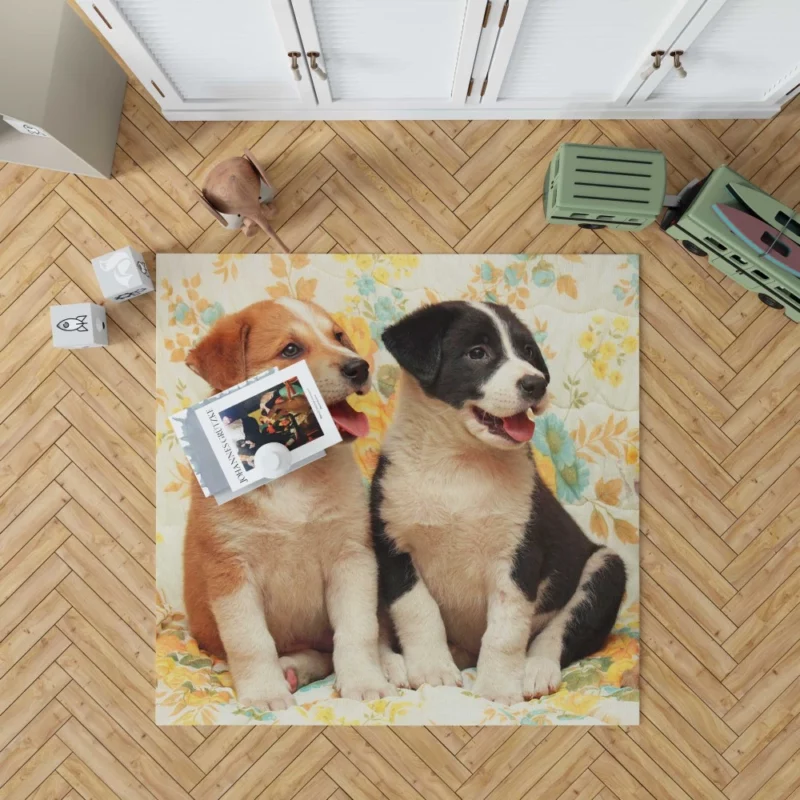 Cute Puppies Furry Joy Unleashed Rug