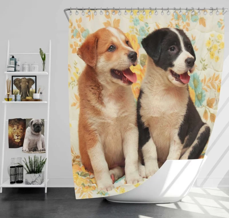 Cute Puppies Furry Joy Unleashed Shower Curtain