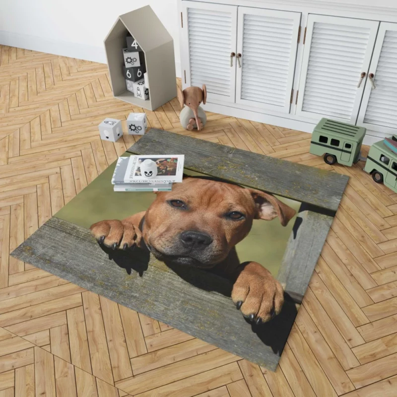 Cute Staffordshire Bull Terrier Dog Delight Rug 1