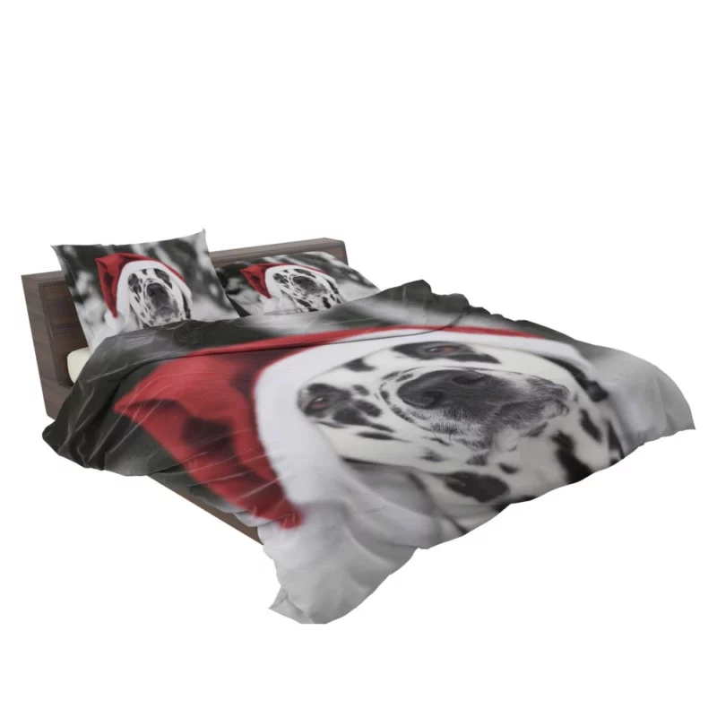 Dalmatian in Santa Hat Festive Whimsy Bedding Set 2