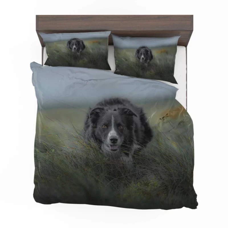 Dark Border Collie Energetic Presence Bedding Set 1