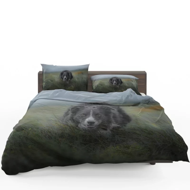 Dark Border Collie Energetic Presence Bedding Set