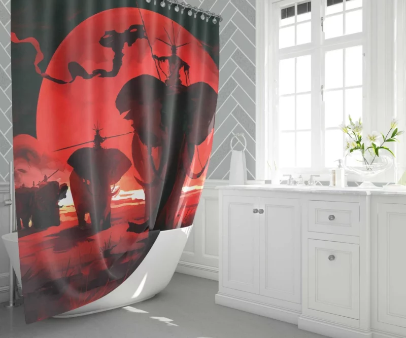 Dark Fantasy Elephant Under the Moon Shower Curtain 1