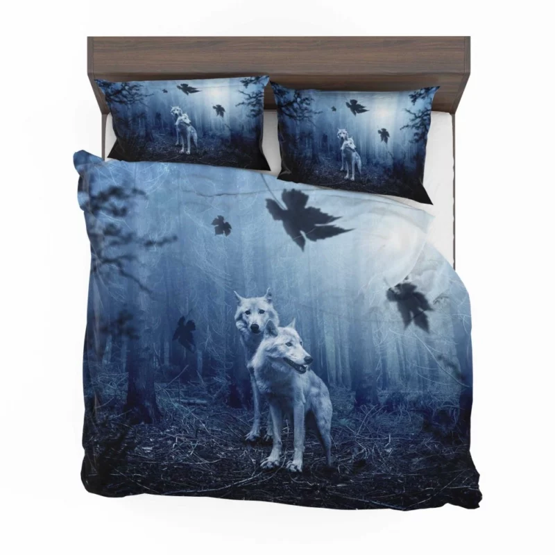 Dark Fantasy Wolves Enchanted Wilderness Bedding Set 1