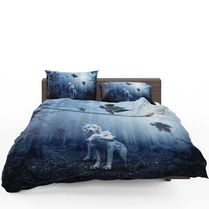 Dark Fantasy Wolves Enchanted Wilderness Bedding Set