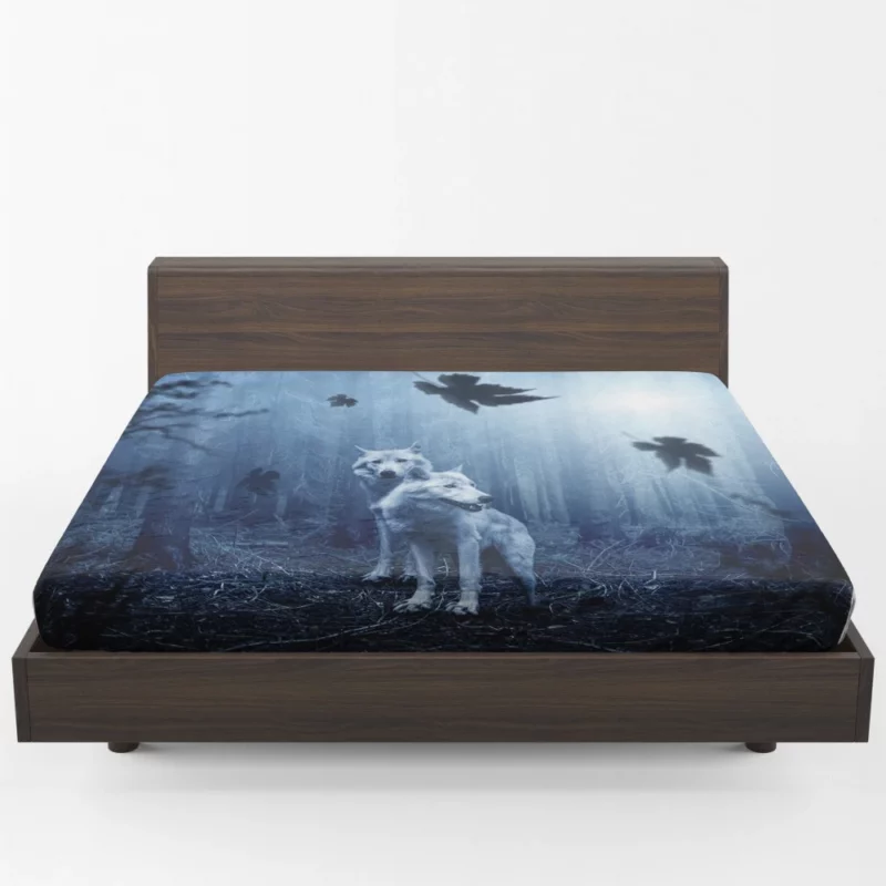 Dark Fantasy Wolves Enchanted Wilderness Fitted Sheet