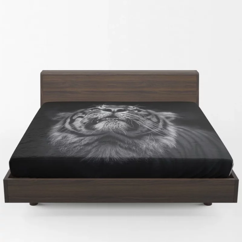 Dark Majesty Tiger Nighttime Vigil Fitted Sheet