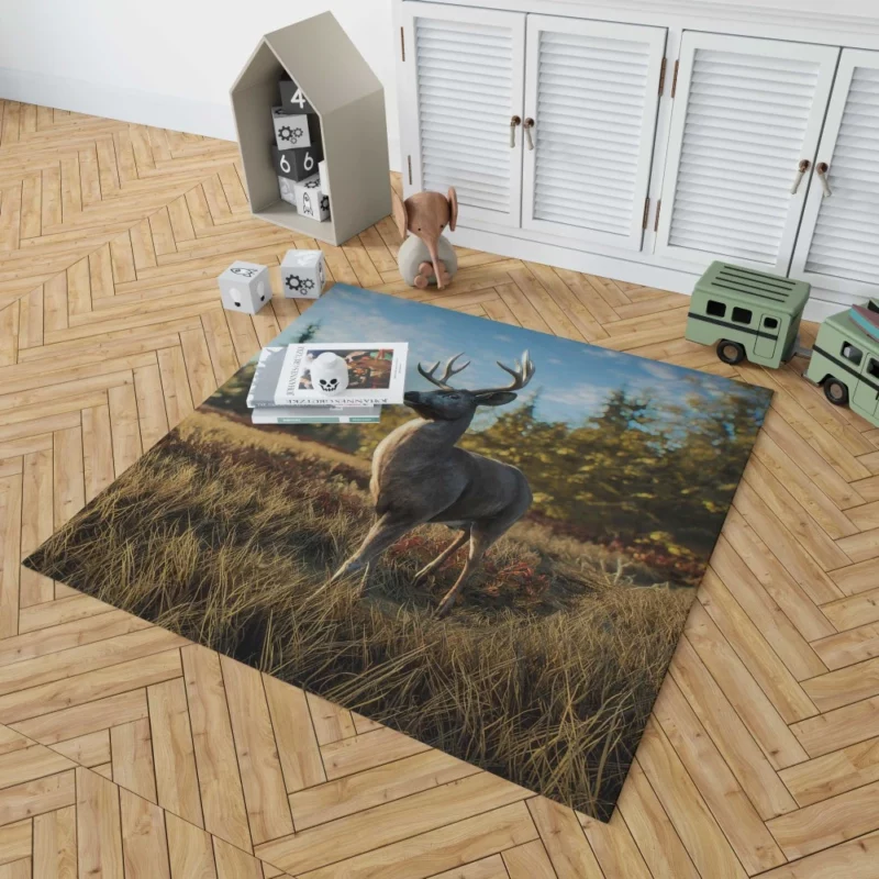 David the Deer Curious Nature Rug 1