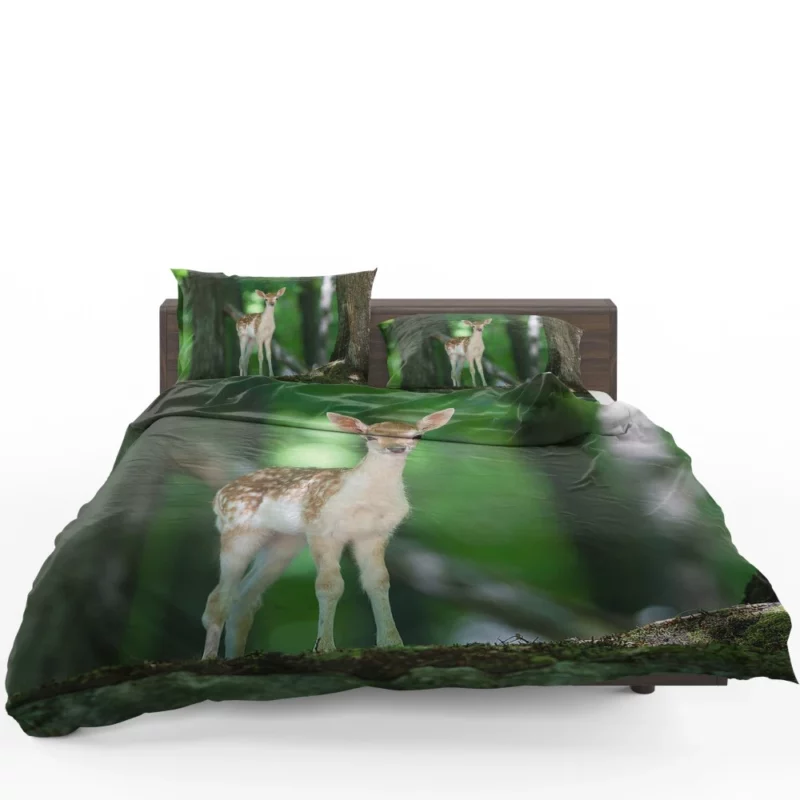 Deer Graceful Gaze Forest Majesty Bedding Set