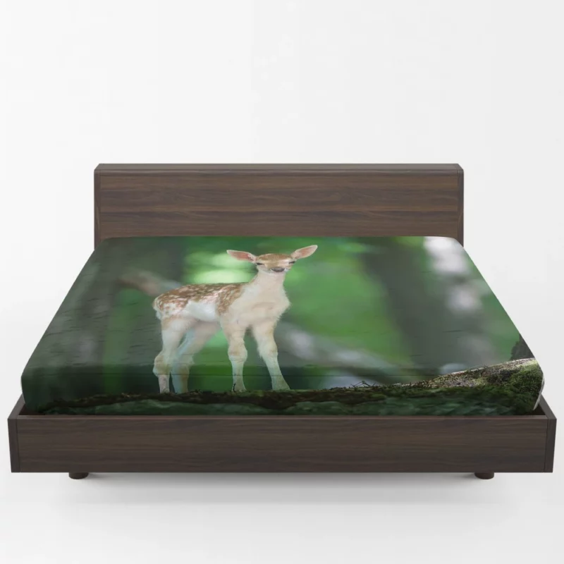 Deer Graceful Gaze Forest Majesty Fitted Sheet