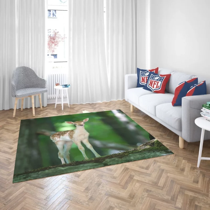 Deer Graceful Gaze Forest Majesty Rug 2