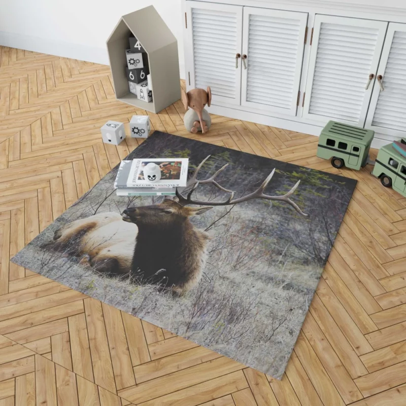 Deer Graceful Stance Silent Beauty Rug 1