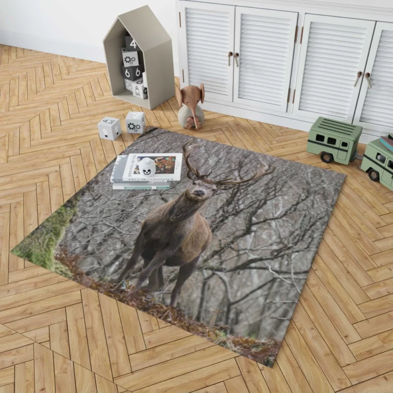 Deer Majestic Stance Wilderness Wonder Rug 1