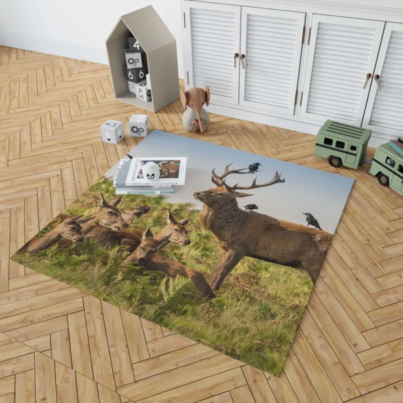 Deer Watchful Gaze Avian Majesty Rug 1