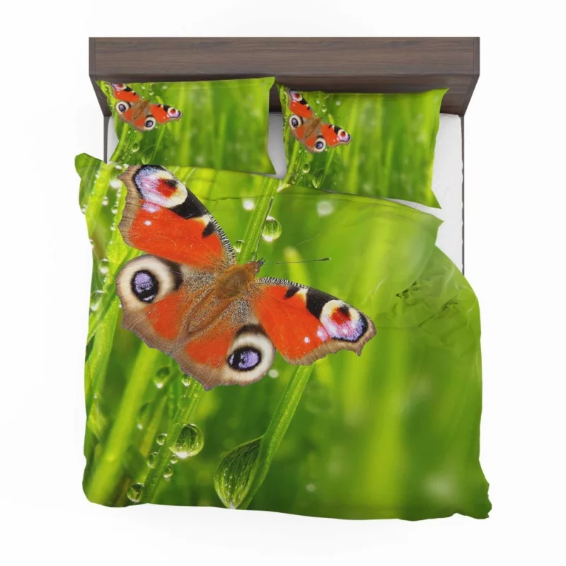 Dew-Kissed Orange Butterfly Nature Beauty Bedding Set 1