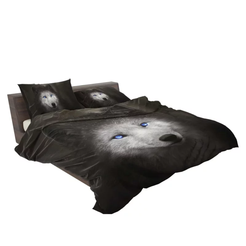 Digital Art Blue-Eyed Wolf Allure Bedding Set 2