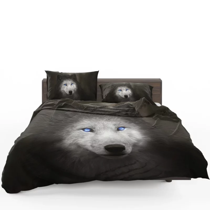 Digital Art Blue-Eyed Wolf Allure Bedding Set