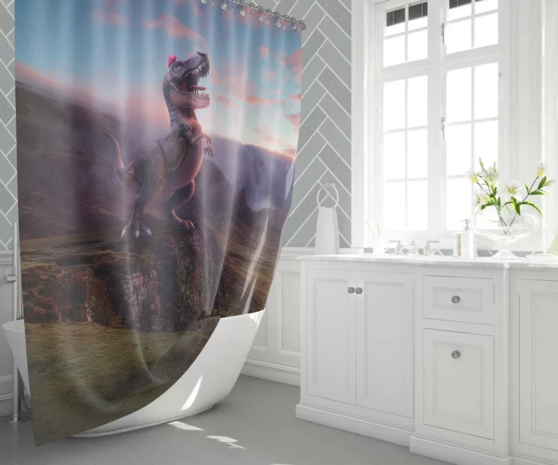 Dinosaur Adventure in Mario Odyssey Shower Curtain 1