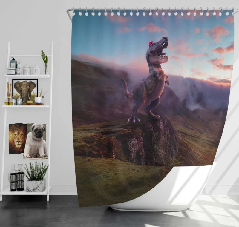 Dinosaur Adventure in Mario Odyssey Shower Curtain