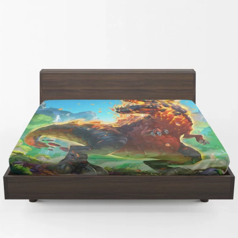 Dinosaur in Hearthstone Epic Adventure Fitted Sheet